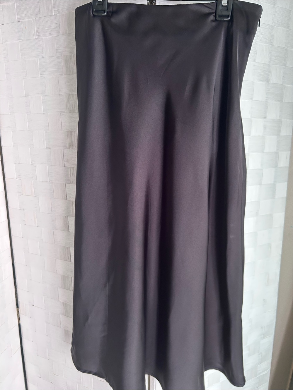 SHEIN BAE Black Satin A-Line Midi Skirt